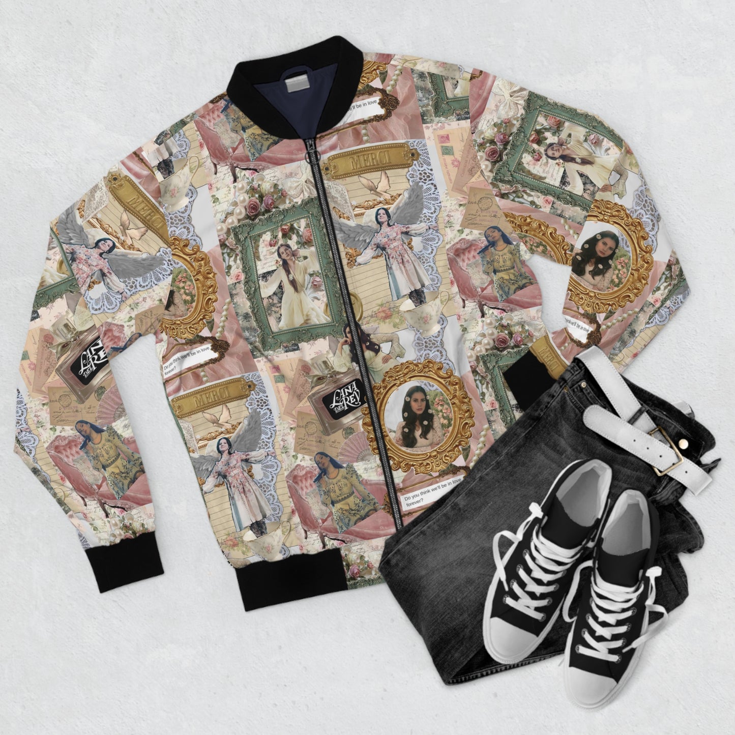 Lana Del Rey Victorian Collage Men's Bomber Jacket