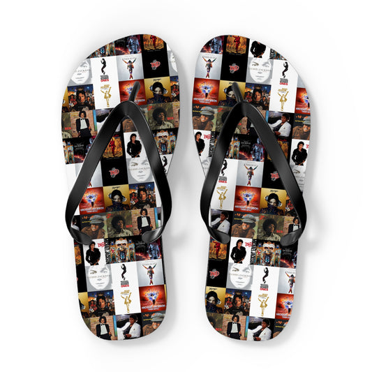 Michael Jackson Album Cover Collage Flip Flops