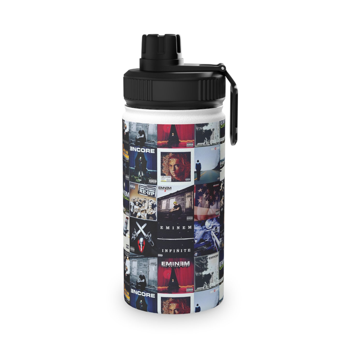 Eminem Album Art Cover Collage Stainless Steel Sports Lid Water Bottle