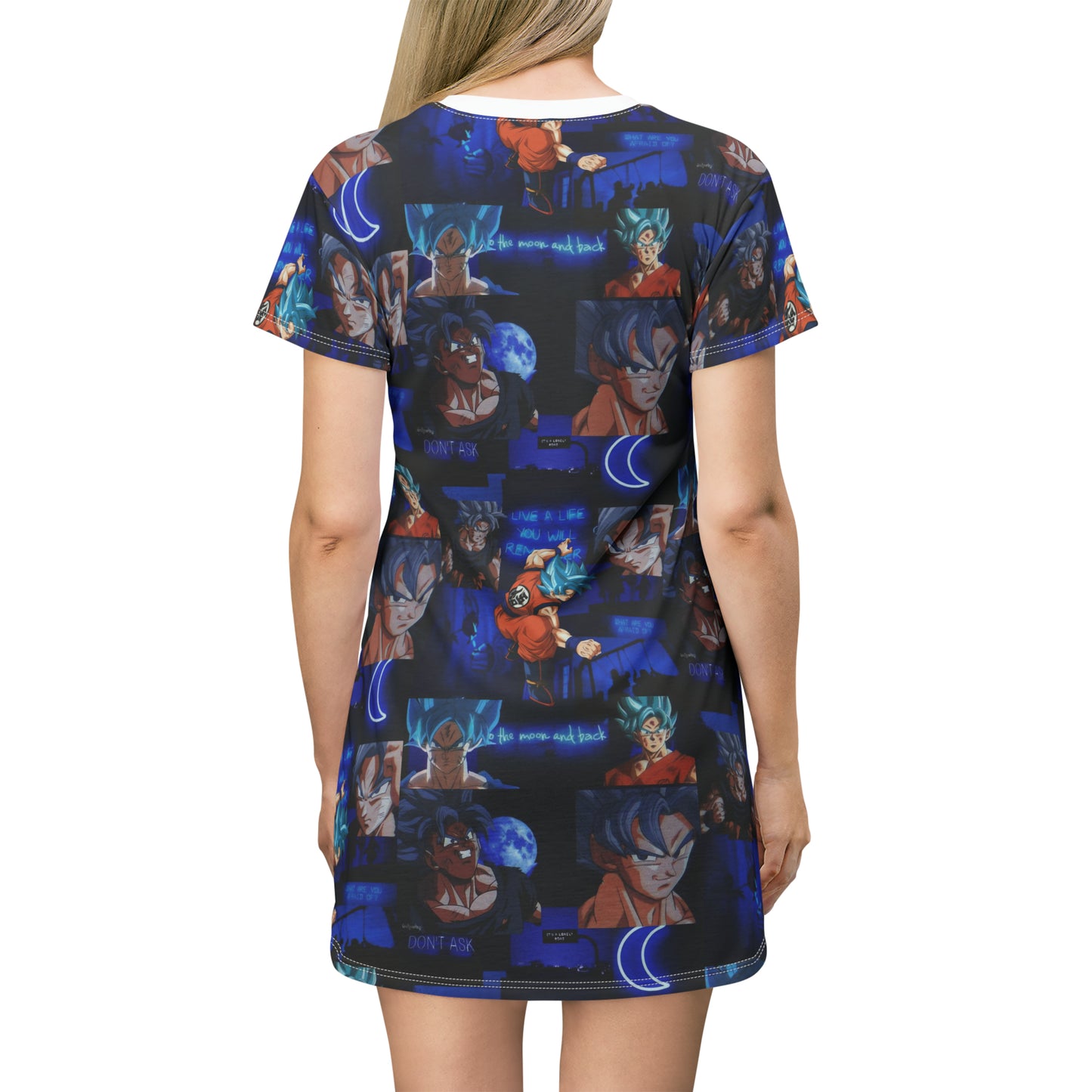 Dragon Ball Z Saiyan Moonlight Collage T-Shirt Dress