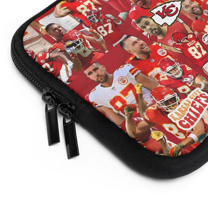 Travis Kelce Chiefs Red Collage Laptop Sleeve