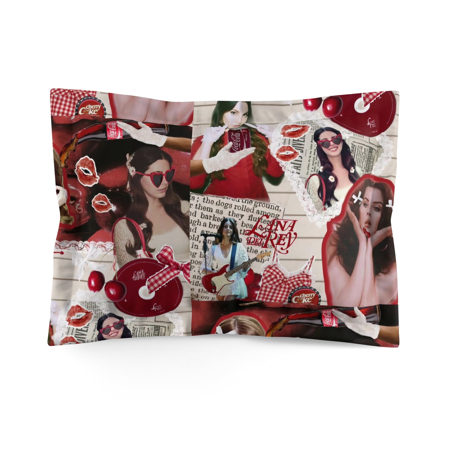 Lana Del Rey Cherry Coke Collage Microfiber Pillow Sham