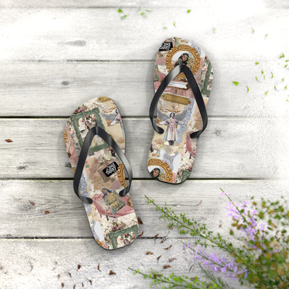 Lana Del Rey Victorian Collage Flip Flops