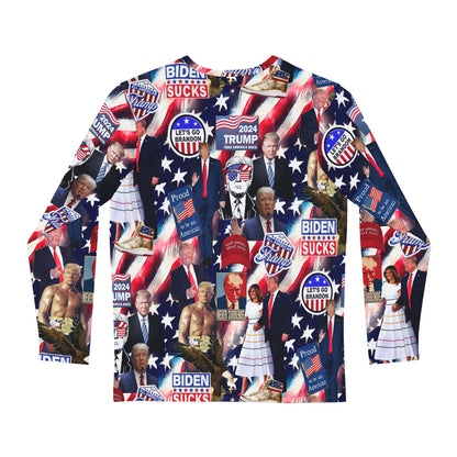 Donald Trump 2024 MAGA Montage Men's Long Sleeve Shirt