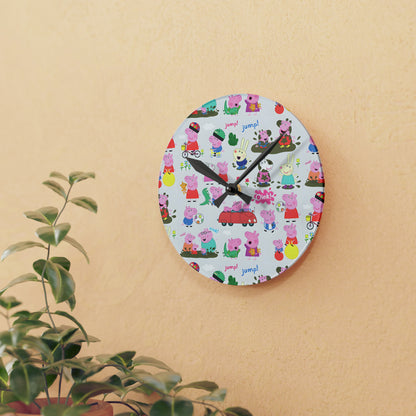 Peppa Pig Oink Oink Collage Acrylic Wall Clock