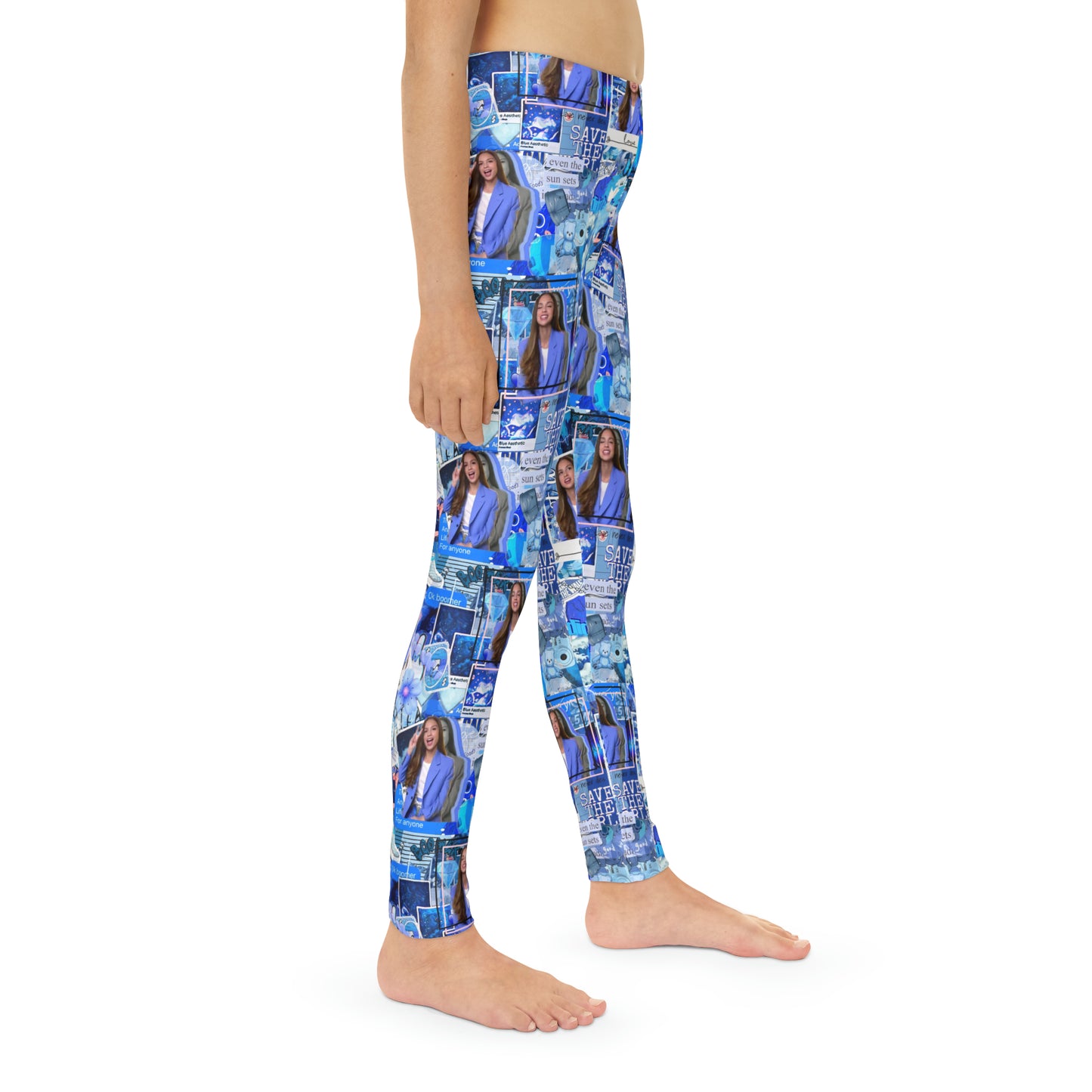 Olivia Rodrigo Blue Aesthetic Collage Youth Leggings