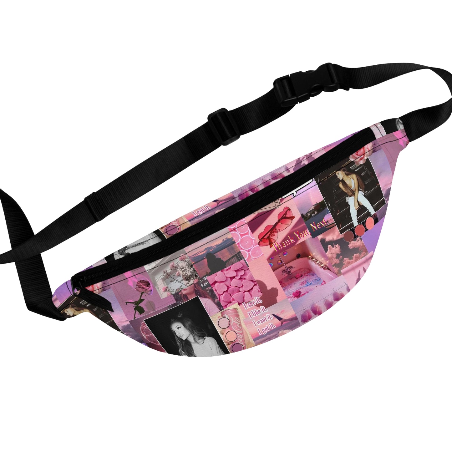 Ariana Grande Pink Aesthetic Collage Fanny Pack