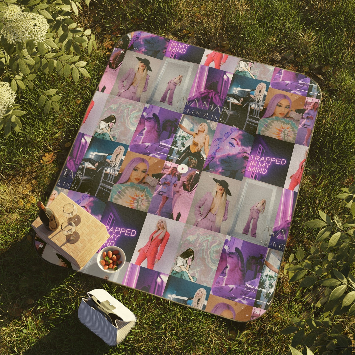 Ava Max Belladonna Photo Collage Picnic Blanket