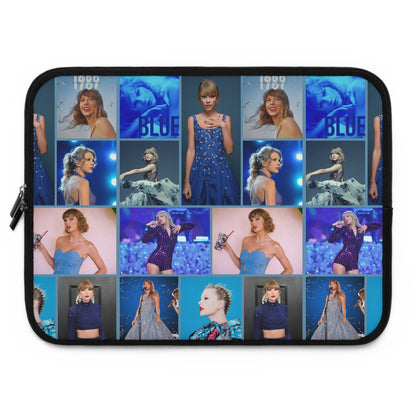 Taylor Swift Blue Aesthetic Collage Laptop Sleeve