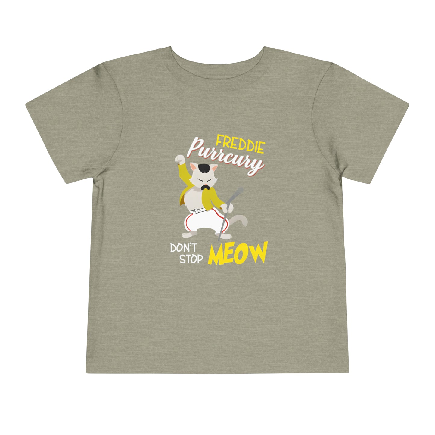 Queen Don't Stop Meow Freddie Purrcury Toddler Short Sleeve Tee