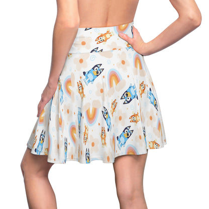 Bluey Rainbows & Flowers Pattern Women's Skater Skirt