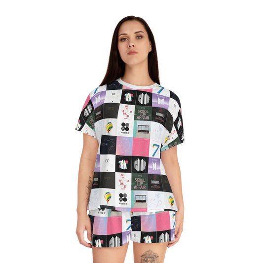 BTS Album Cover Art Collage Women's Short Pajama Set