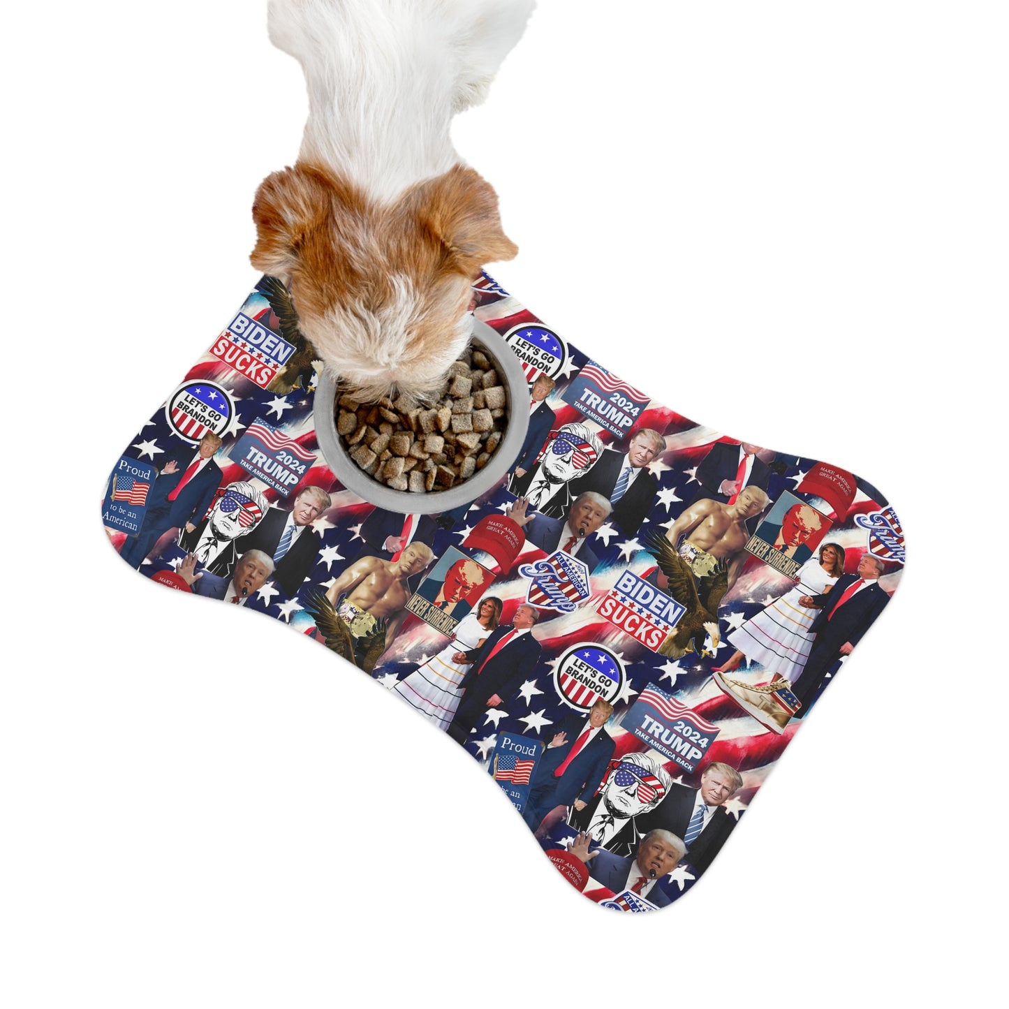 Donald Trump 2024 MAGA Montage Pet Feeding Mats