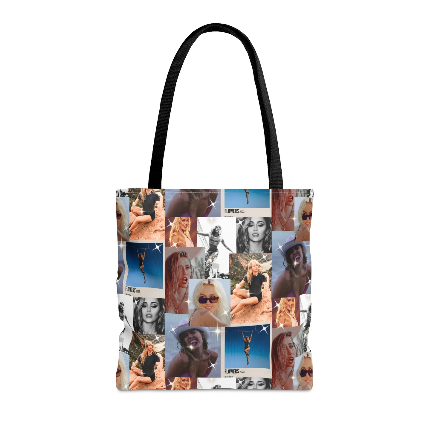 Miley Cyrus Flowers Photo Collage Tote Bag