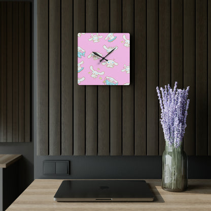 Cinnamoroll Playing Around Pattern Acrylic Wall Clock