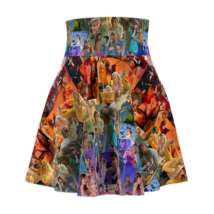 Taylor Swift Rainbow Photo Collage Women's Skater Skirt