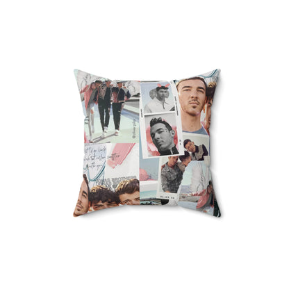 Jonas Brothers Happiness Begins Collage Spun Polyester Square Pillow