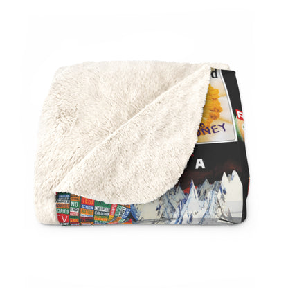 Radiohead Album Cover Collage Sherpa Fleece Blanket