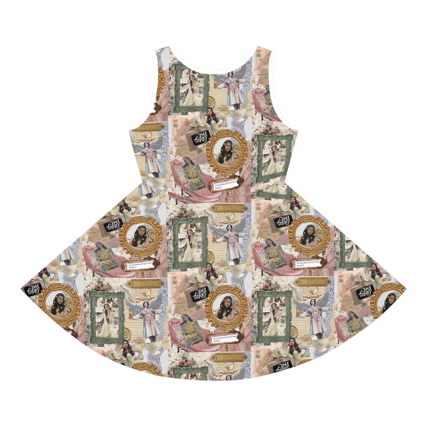 Lana Del Rey Victorian Collage Girls' Sleeveless Sundress