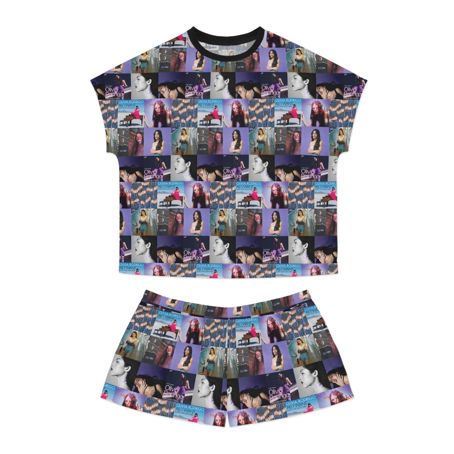 Olivia Rodrigo Album Cover Art Collage Women's Short Pajama Set