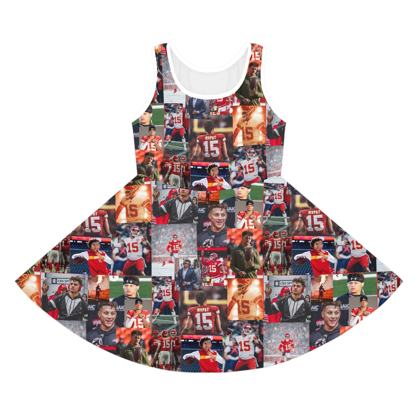 Patrick Mahomes Chiefs MVPAT Photo Collage Girls' Sleeveless Sundress