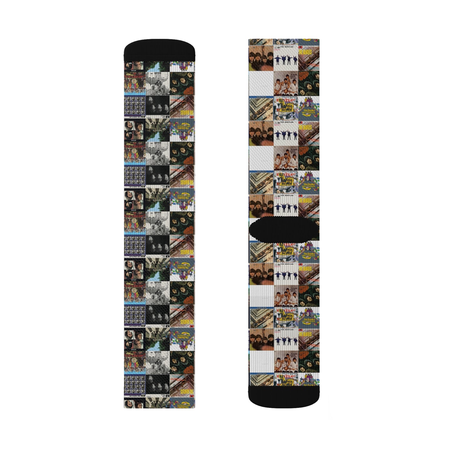 The Beatles Album Cover Collage Tube Socks