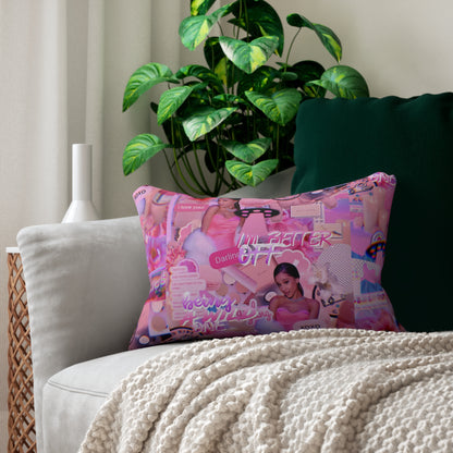 Ariana Grande Purple Vibes Collage Polyester Lumbar Pillow