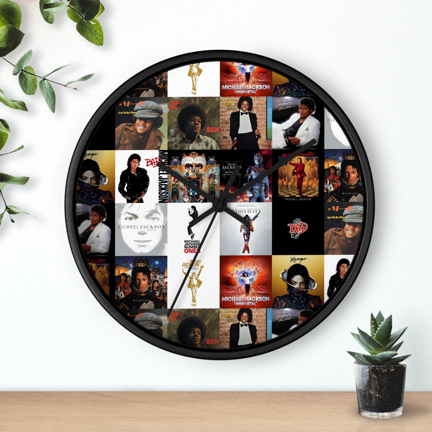 Michael Jackson Album Cover Collage Wall Clock