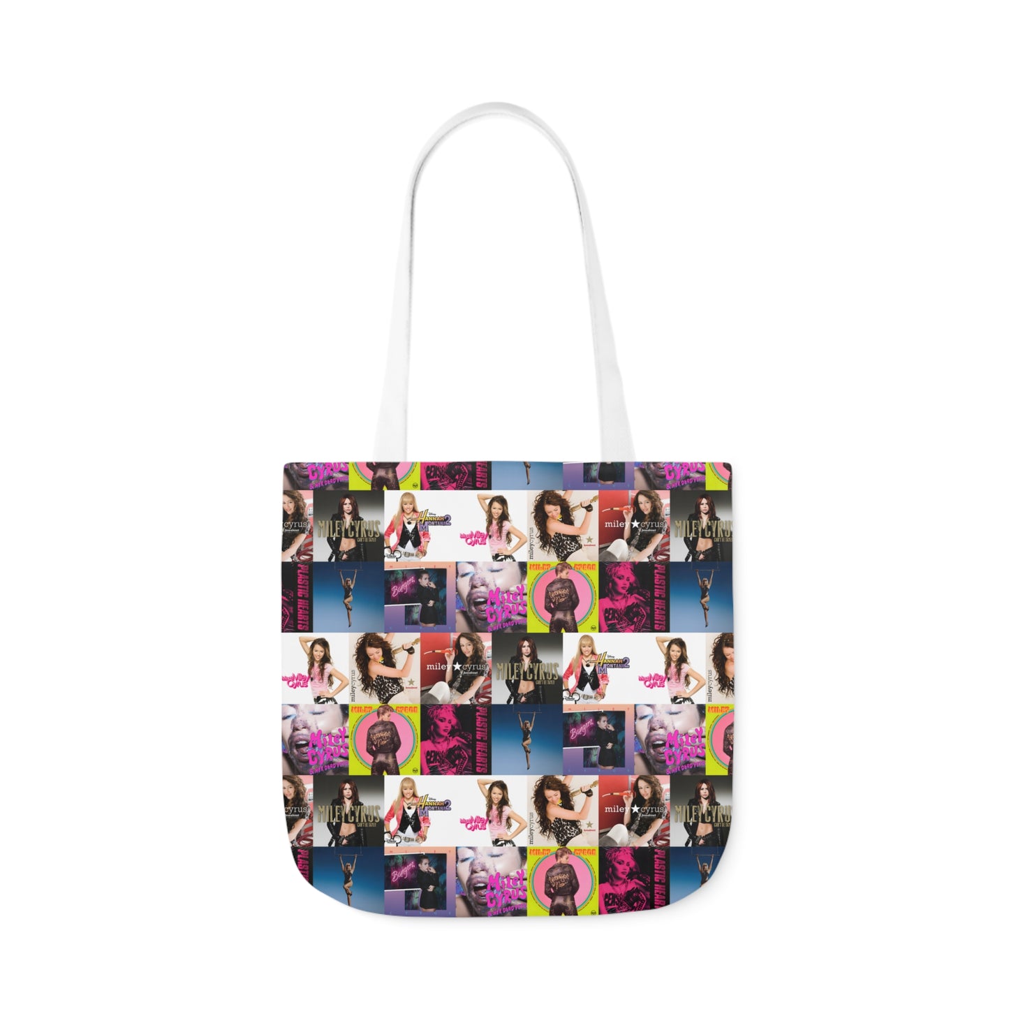 Miley Cyrus Album Cover Collage Polyester Canvas Tote Bag