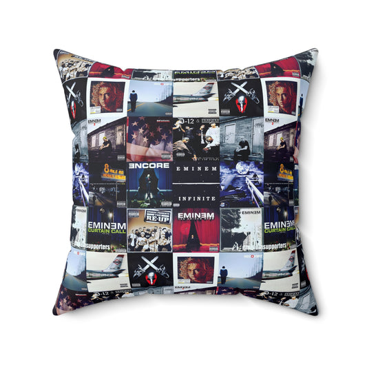 Eminem Album Art Cover Collage Spun Polyester Square Pillow