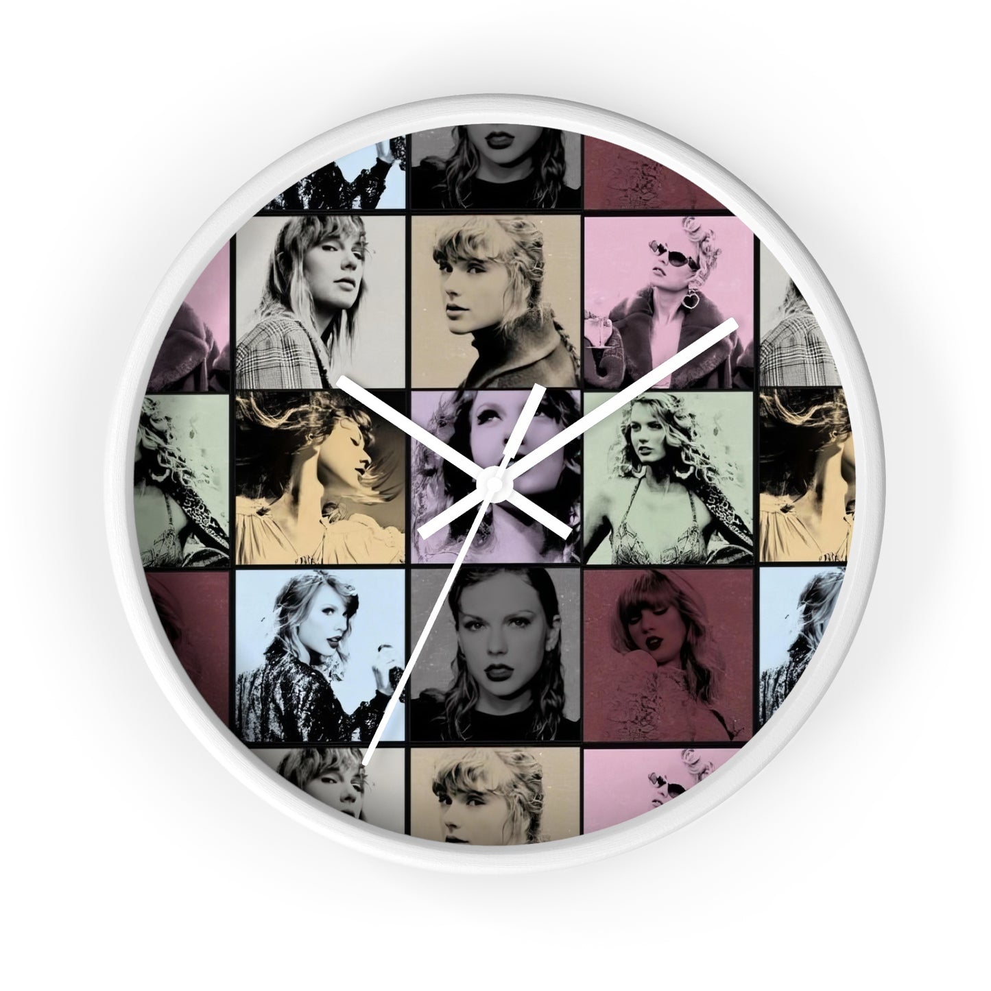 Taylor Swift Eras Collage Round Wall Clock