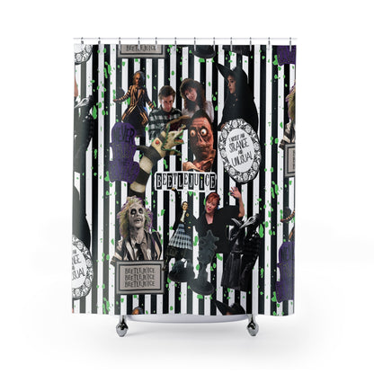 Beetlejuice Strange And Unusual Collage Shower Curtain