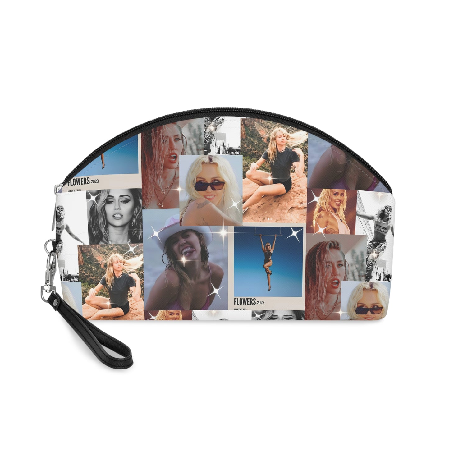 Miley Cyrus Flowers Photo Collage Makeup Bag