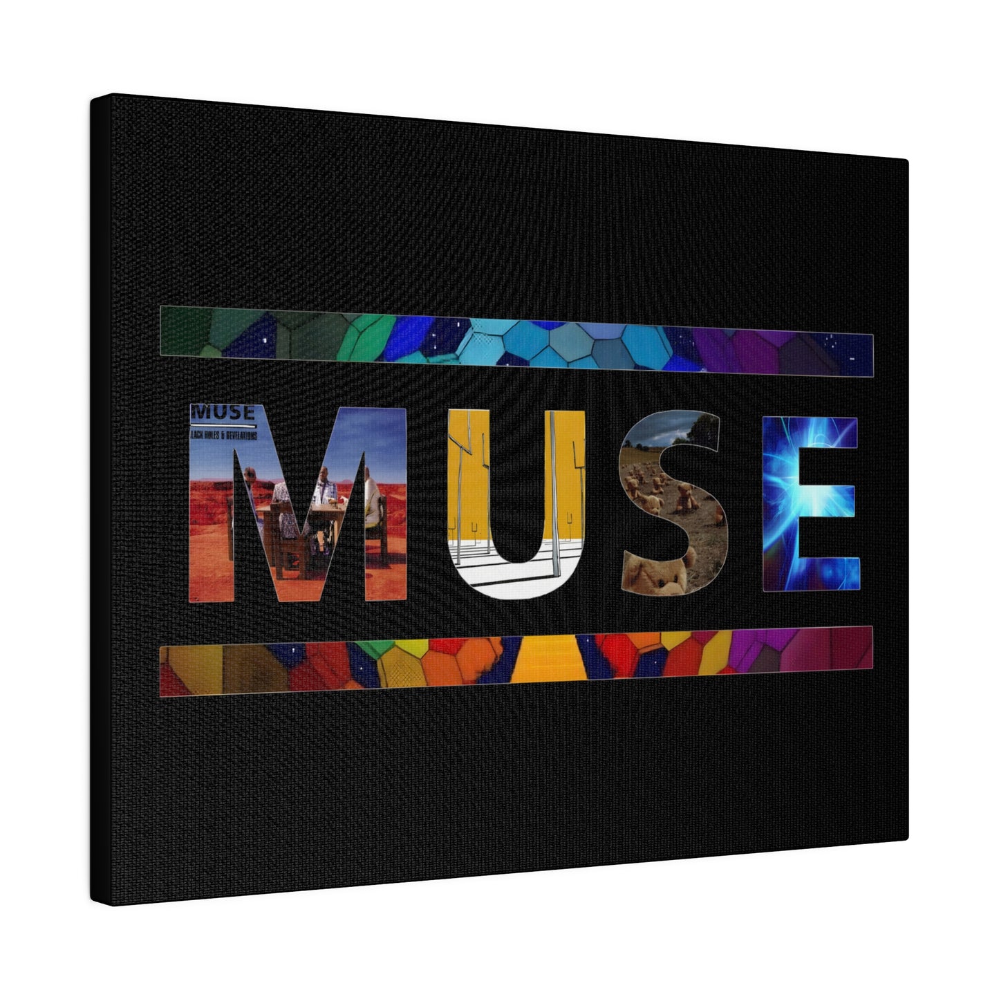 Muse Album Art Letters Thin Matte Stretched Canvas