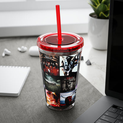 Slipknot Album Art Collage Sunsplash Tumbler with Straw