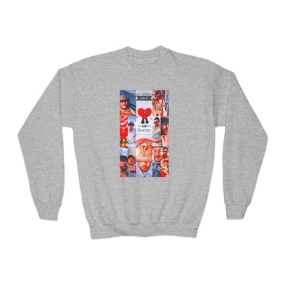 Bad Bunny Un Verano Sin Ti Photo Collage Youth Crewneck Sweatshirt