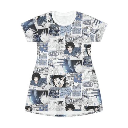 Demon Slayer Giyu Aesthetic Collage T-Shirt Dress