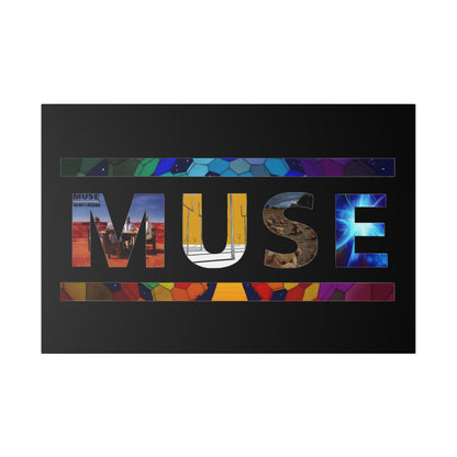 Muse Album Art Letters Thin Matte Stretched Canvas