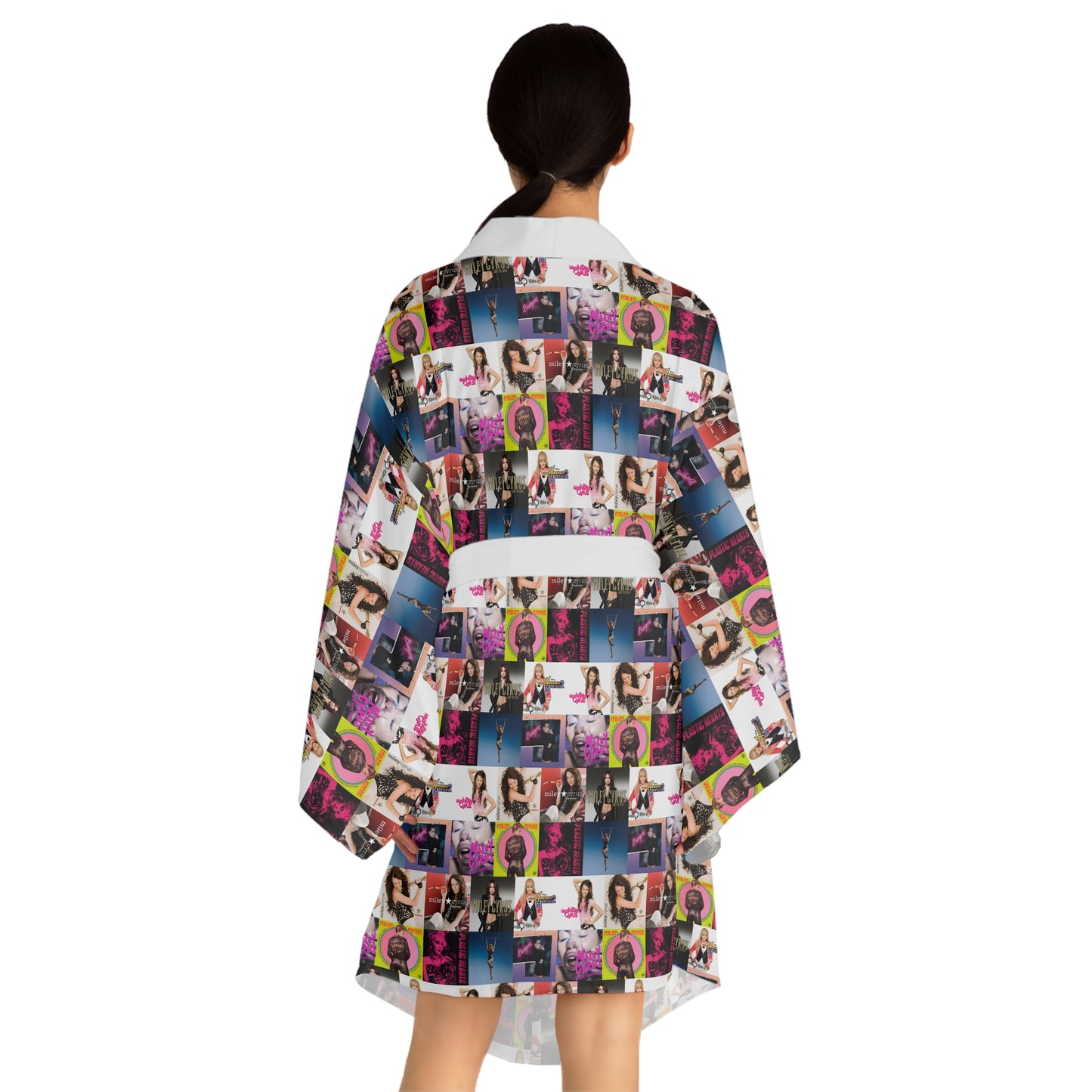 Miley Cyrus Album Cover Collage Long Sleeve Kimono Robe