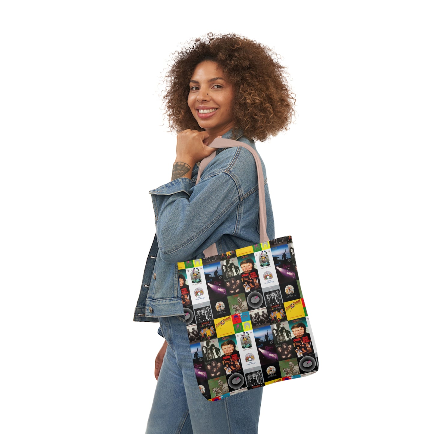 Queen Album Cover Collage Polyester Canvas Tote Bag