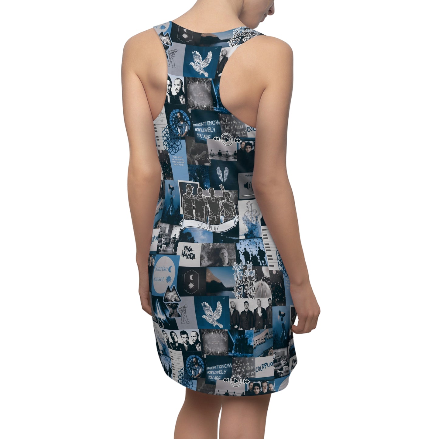 Coldplay Sunrise Sunset Collage Women's Cut & Sew Racerback Dress