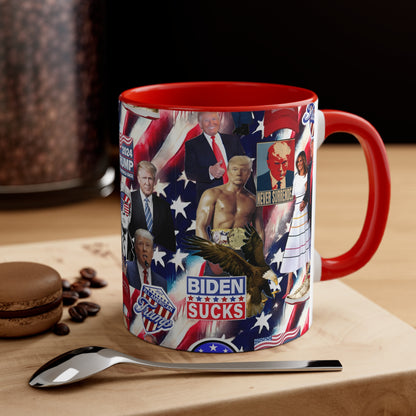 Donald Trump 2024 MAGA Montage Accent Coffee Mug