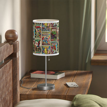 Marvel Comic Book Cover Collage Lamp on a Stand
