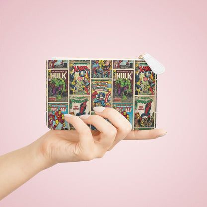 Marvel Comic Book Cover Collage Mini Clutch Bag