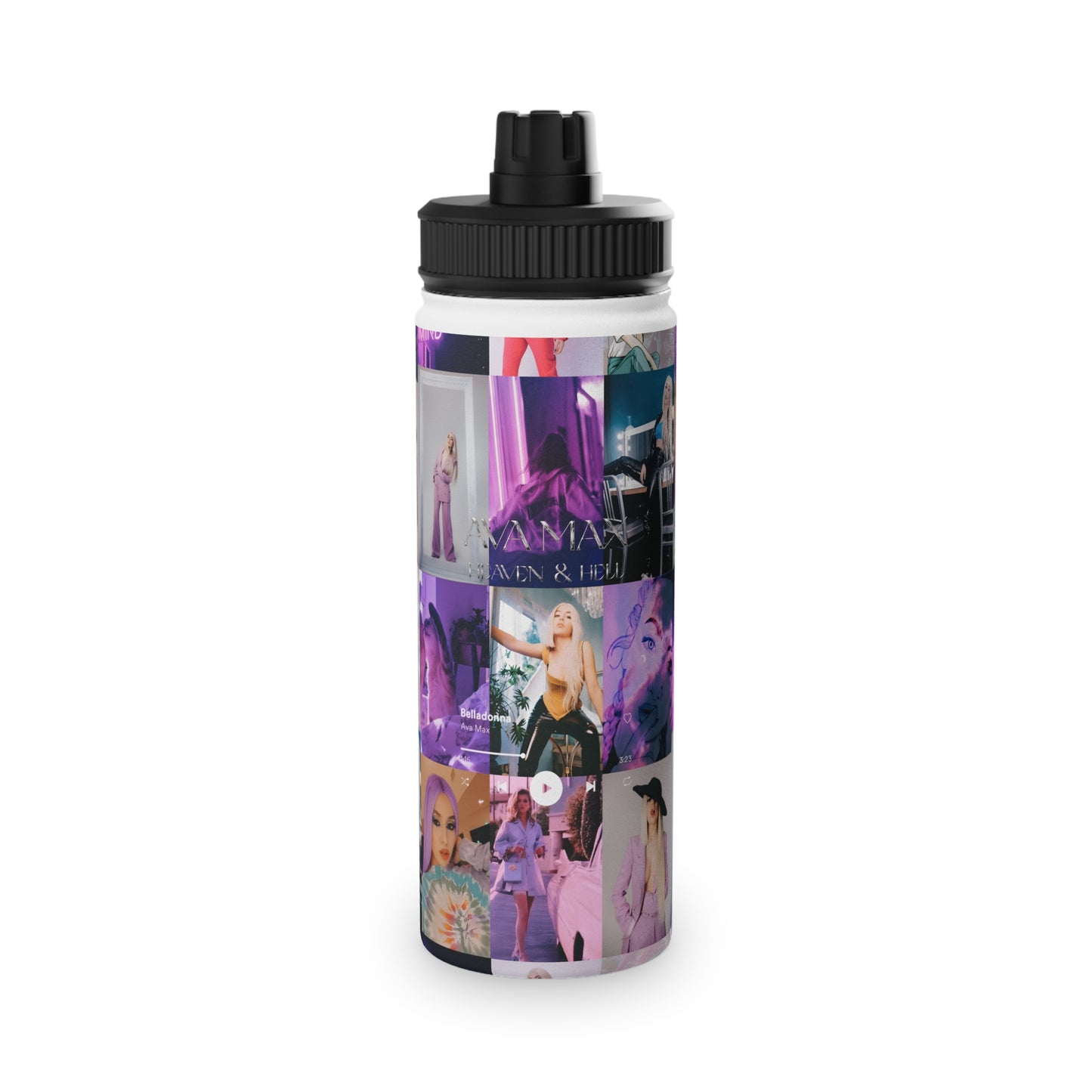 Ava Max Belladonna Photo Collage Stainless Steel Water Bottle with Sports Lid