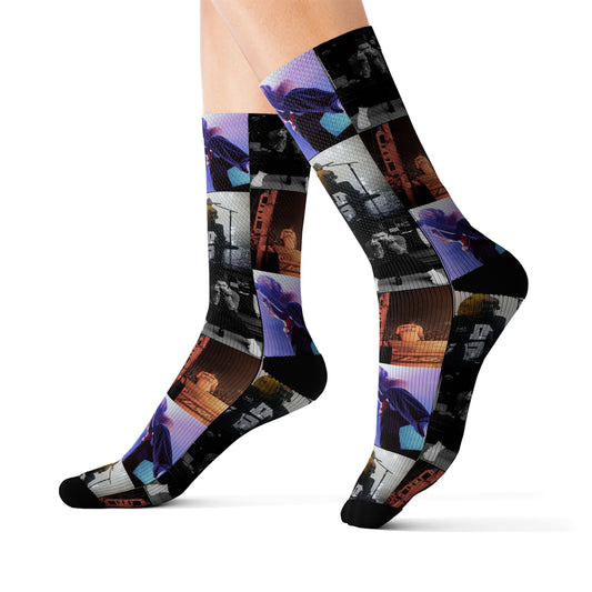 Post Malone On Tour Collage Tube Socks