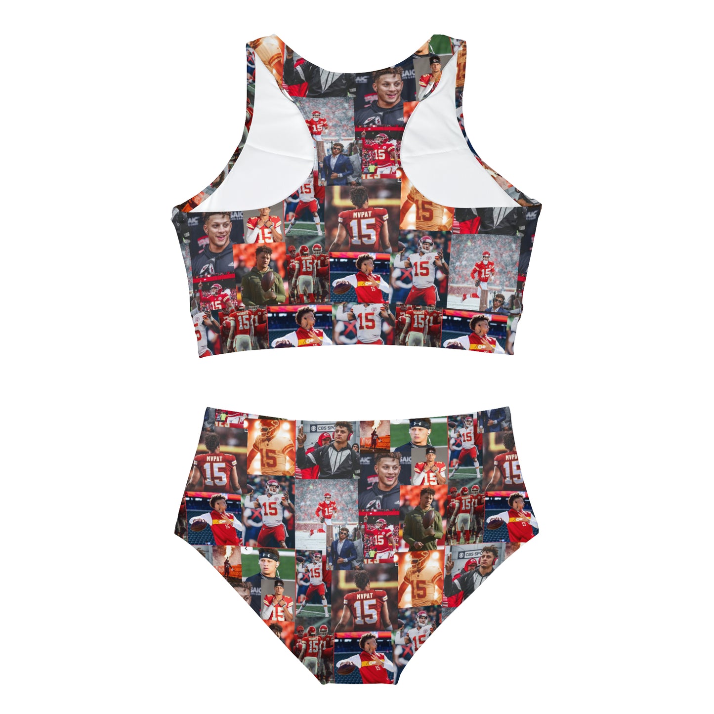 Patrick Mahomes Chiefs MVPAT Photo Collage Sporty Bikini Set