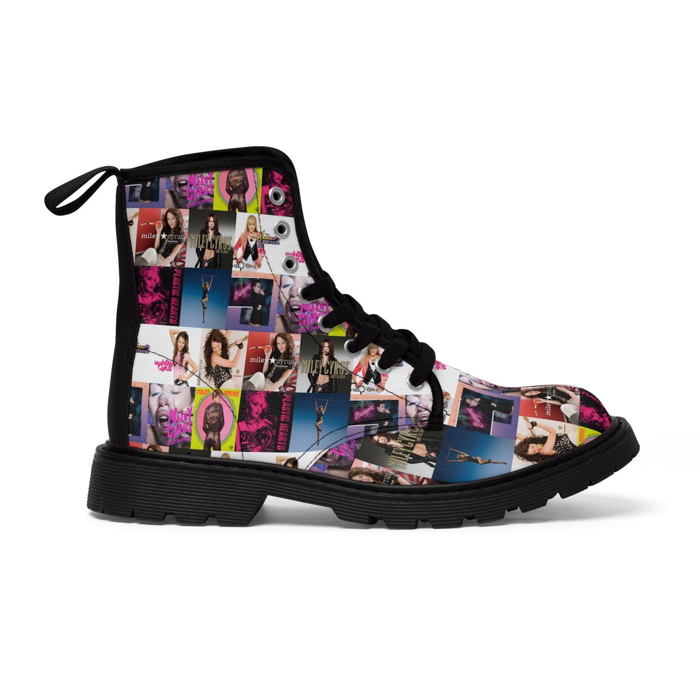 Miley Cyrus Album Cover Collage Women's Canvas Boots