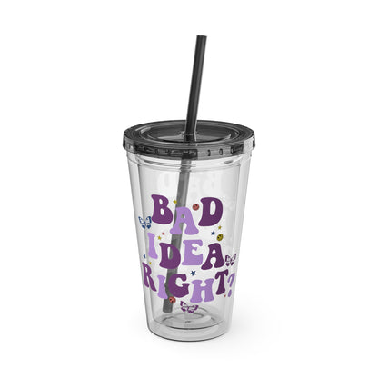 Olivia Rodrigo Bad Idea Right? Sunsplash Tumbler with Straw