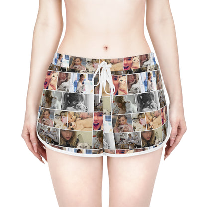 Taylor Swift's Cats Collage Pattern Women's Relaxed Shorts